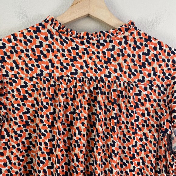 Cocomo Woman Plus 1X Spotted Print Button Front Blouse Flutter Sleeve Tunic Top - Picture 10 of 10